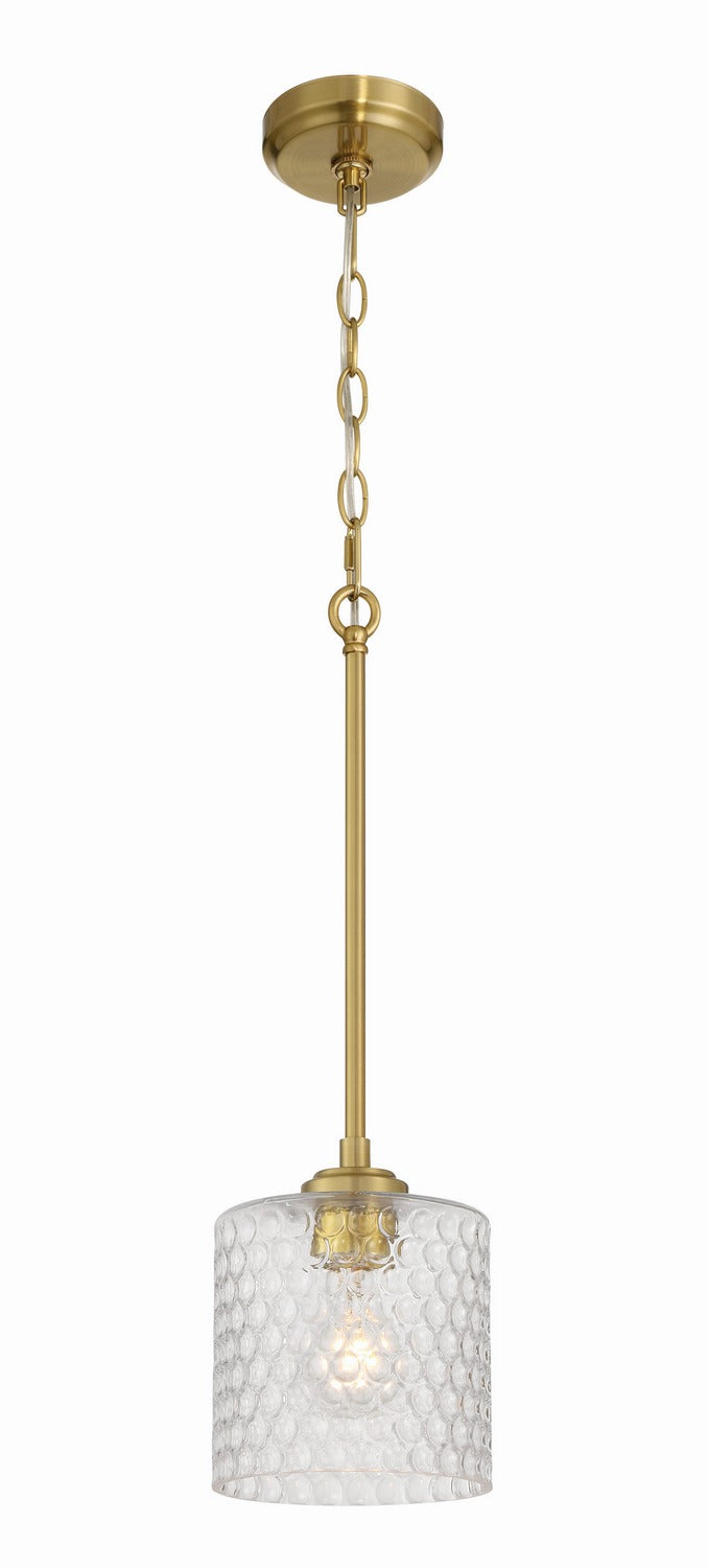 Claire One Light Mini Pendant in Satin Brass
