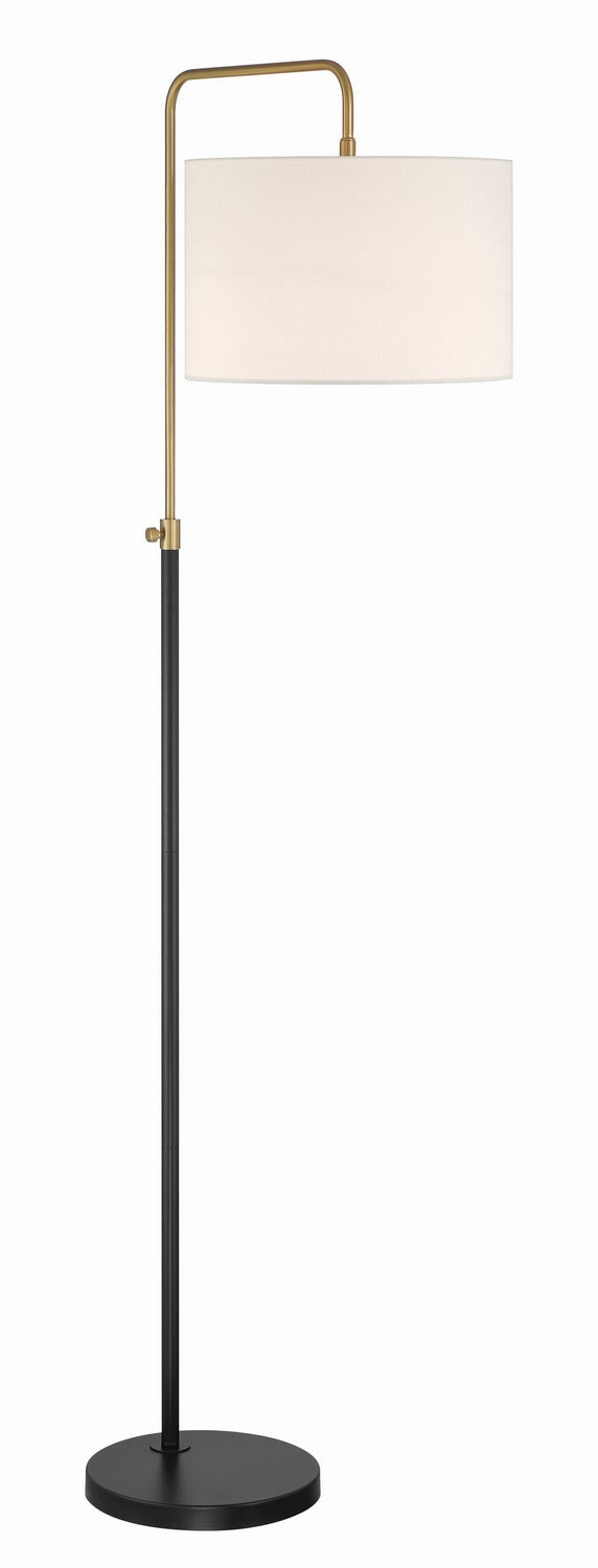 Ingraham One Light Floor Lamp in Flat Black/Satin Brass