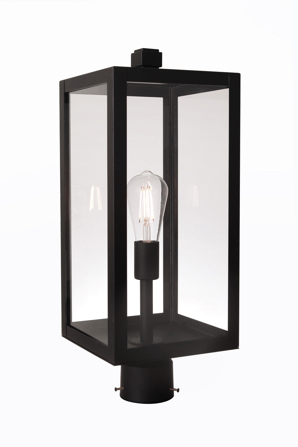 Harris One Light Outdoor Post Mount in Textured Black