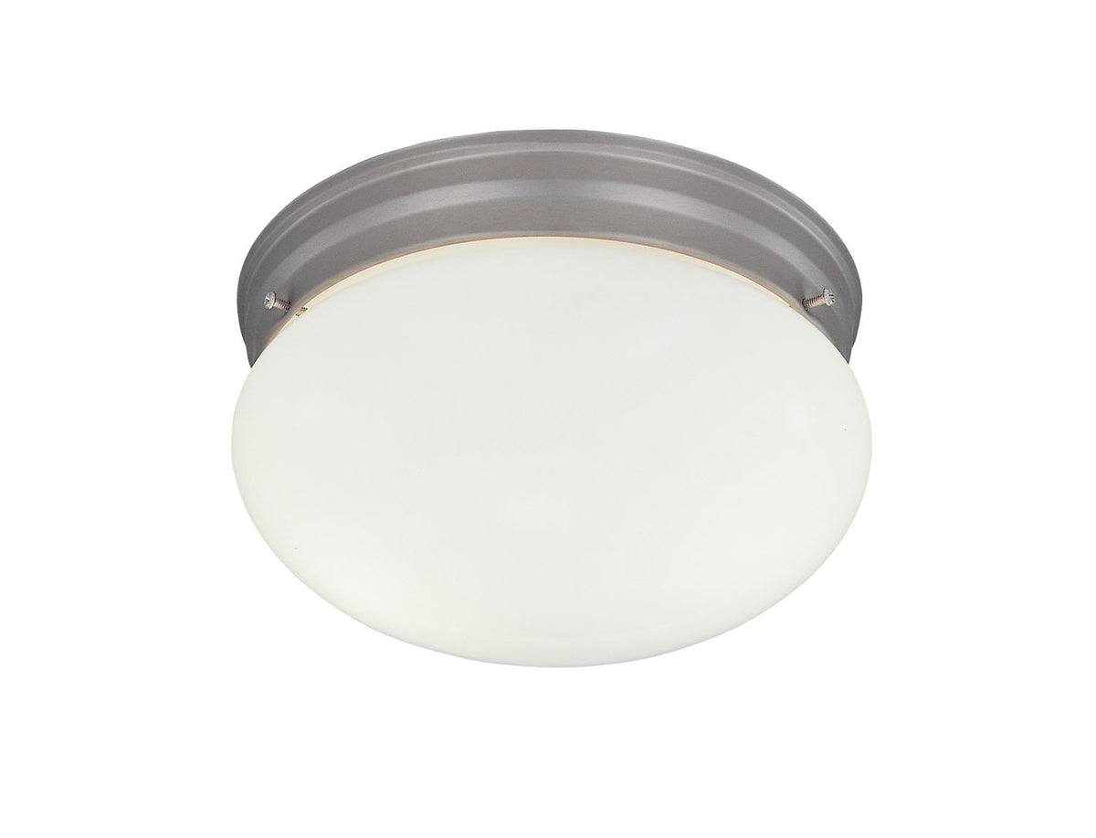 Basic Flushmount Two Light Flushmount in Pewter