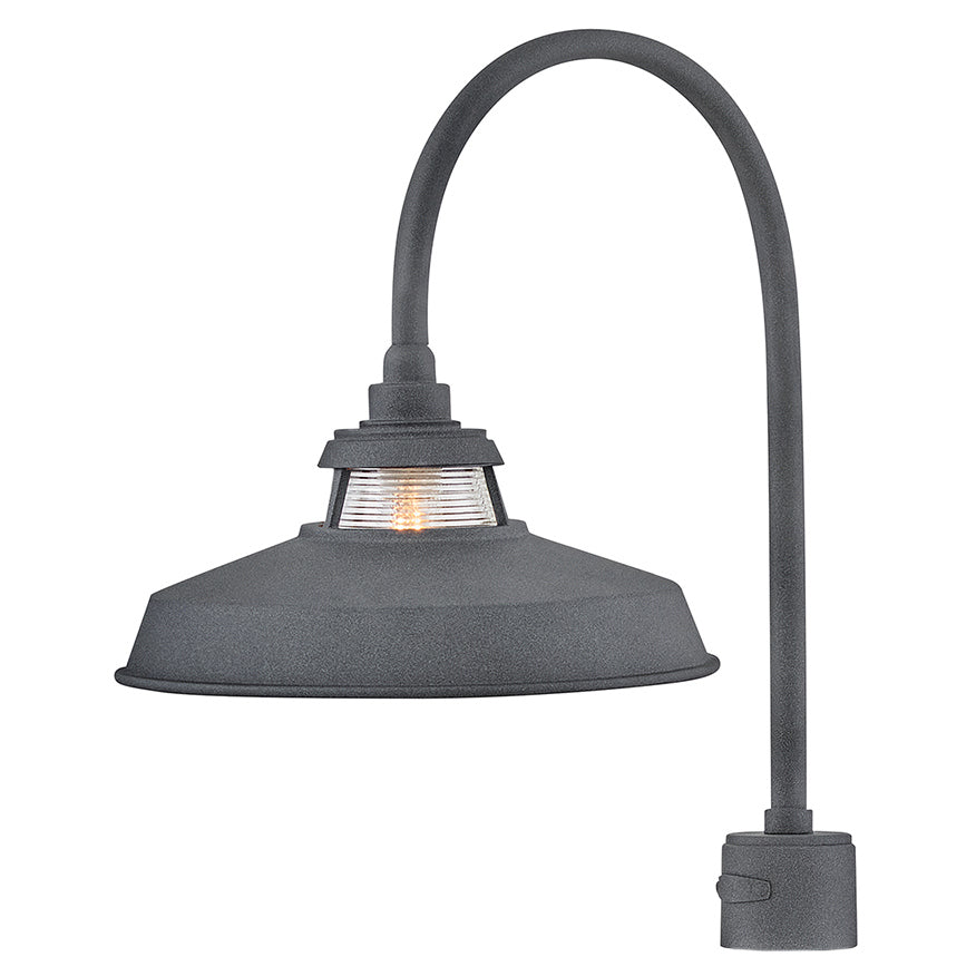 Troyer LED Post Mount in Aged Zinc