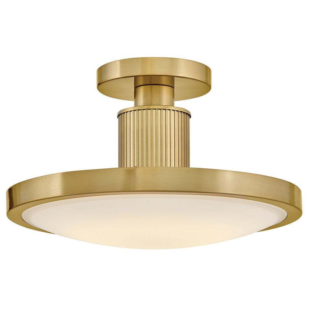 Kieran LED Semi-Flush Mount in Lacquered Brass