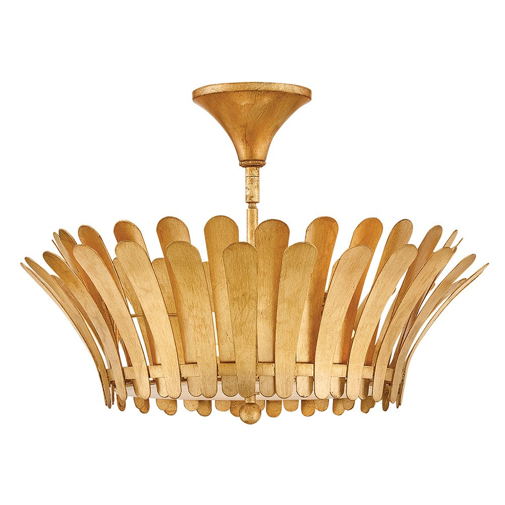 Reina LED Semi-Flush Mount in Distressed Brass