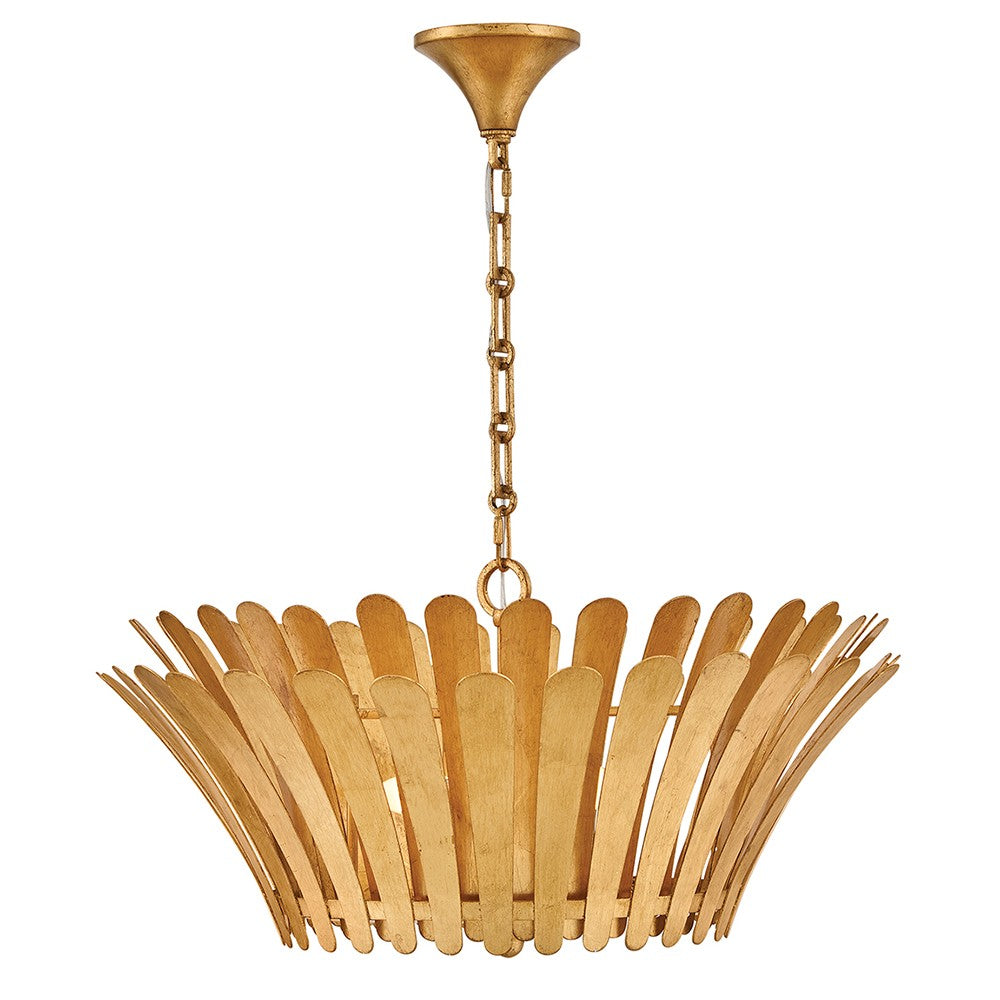 Reina LED Chandelier in Distressed Brass