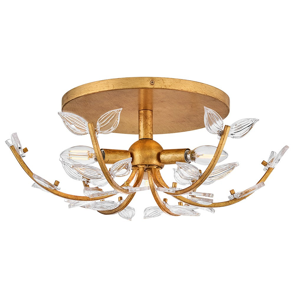Aliso LED Semi-Flush Mount in Distressed Brass