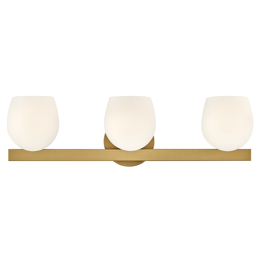 Mae LED Vanity in Lacquered Brass