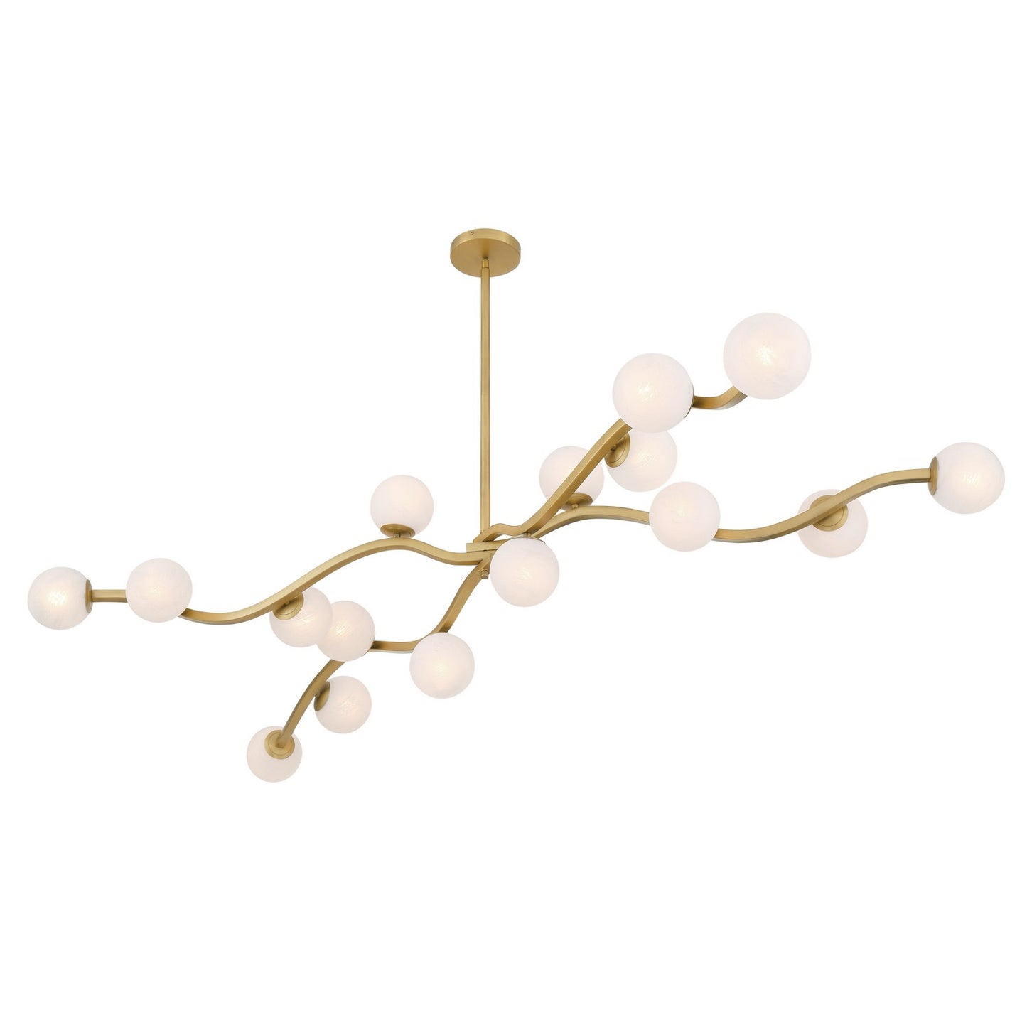 Curven 16 Light Chandelier in Legacy Brass
