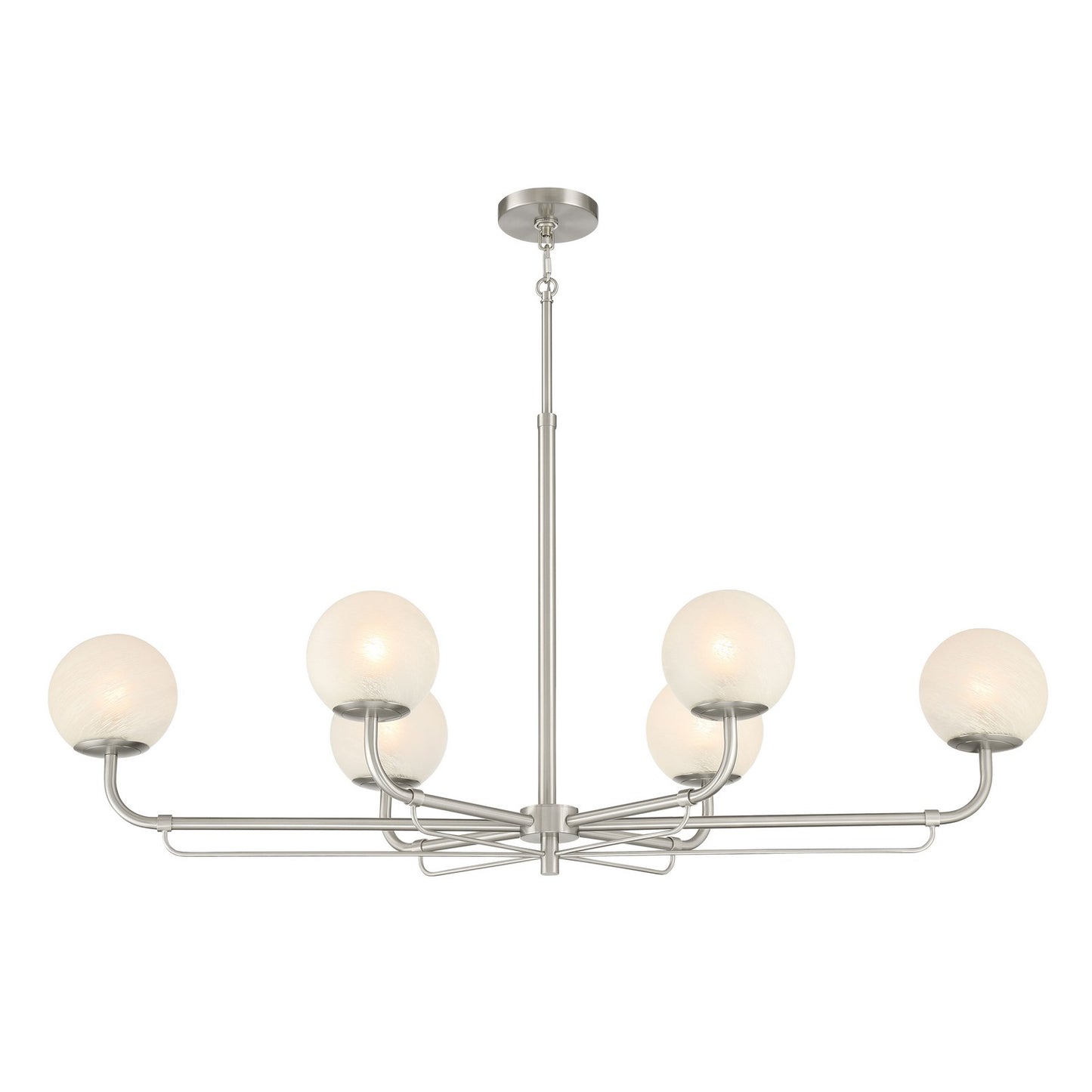 Whitehall Six Light Island Pendant in Brushed Nickel