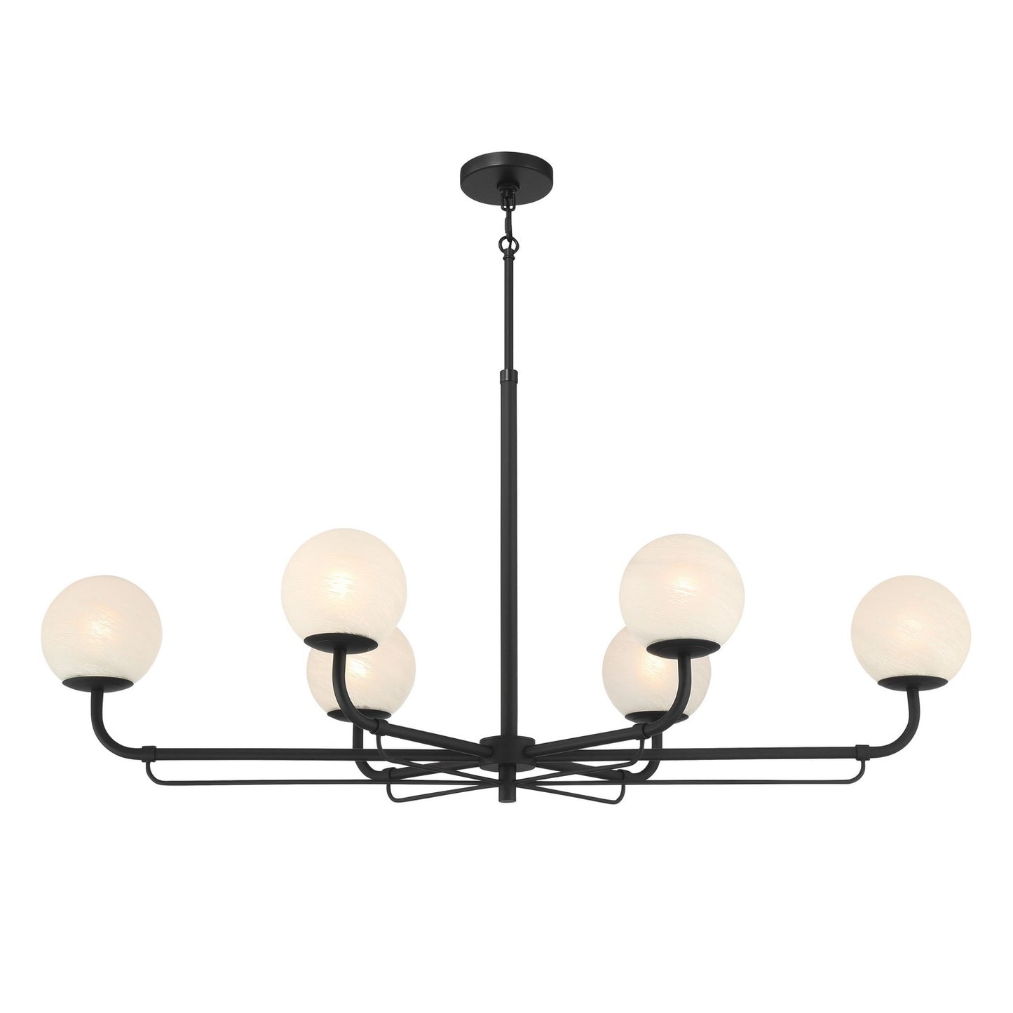 Whitehall Six Light Island Pendant in Dark Matte Black