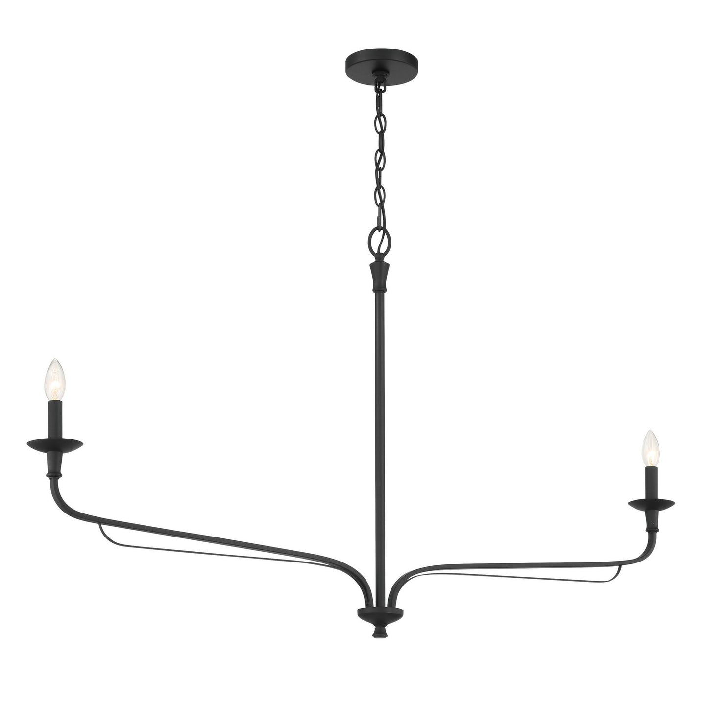 Velena Two Light Chandelier in Dark Matte Black