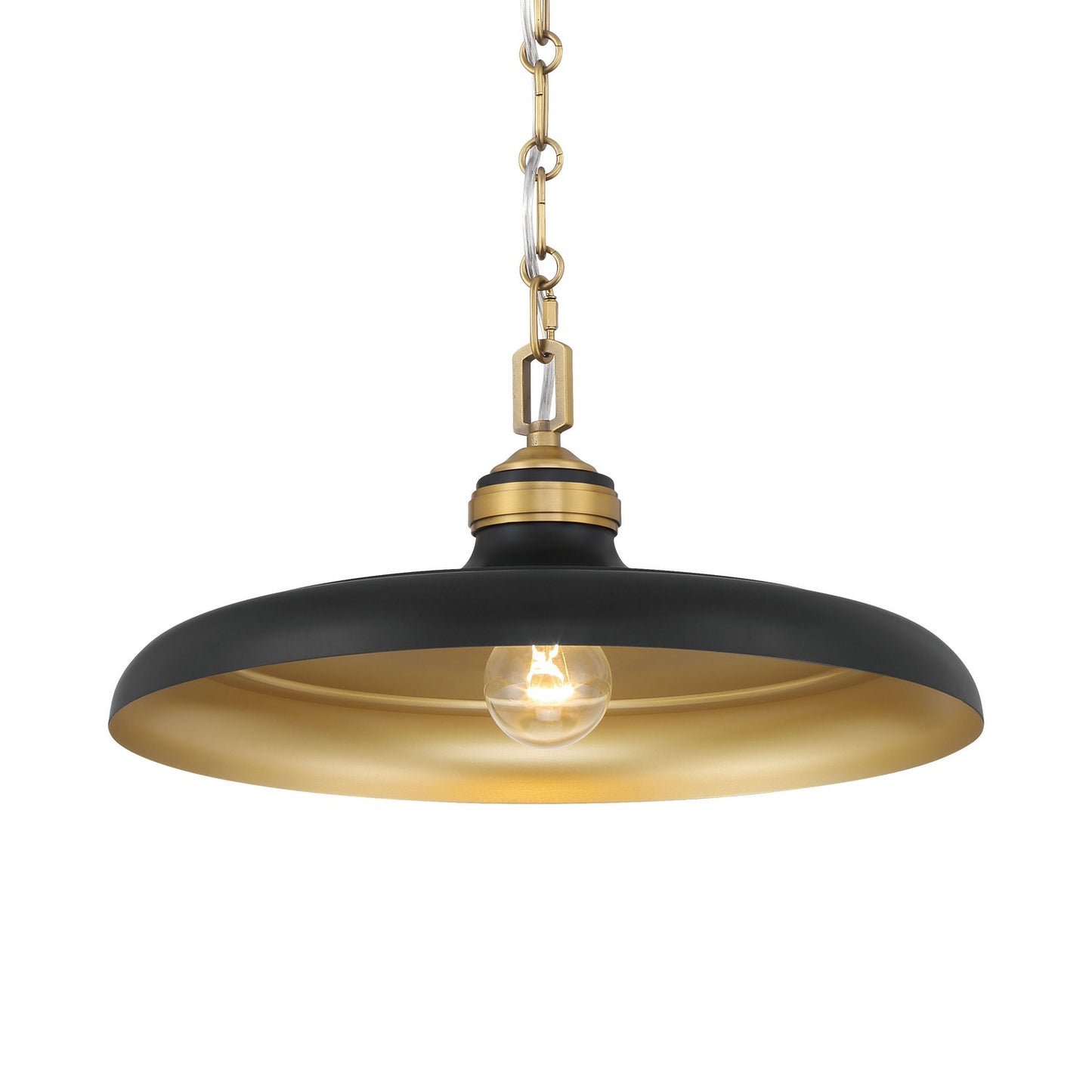 Crowne One Light Pendant in Dark Matte Black