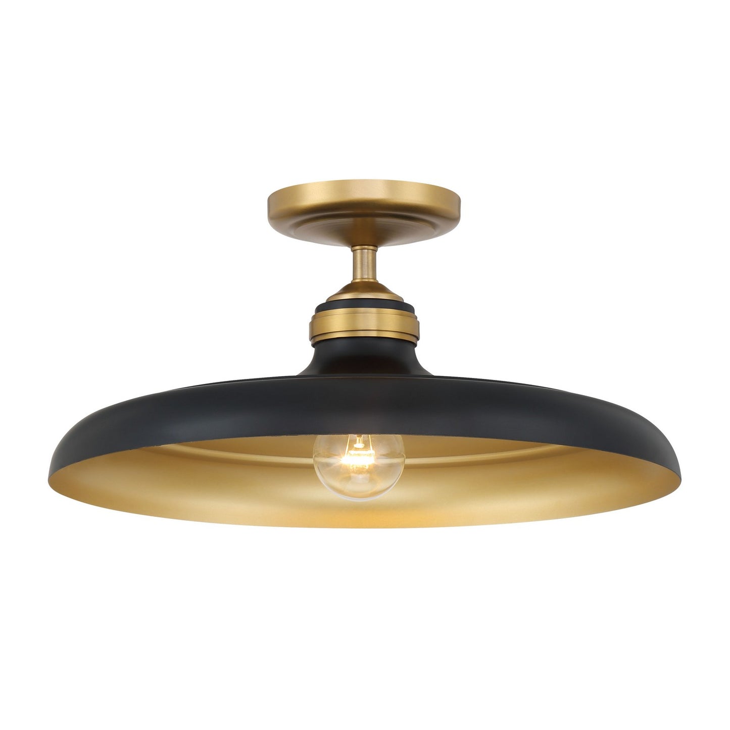 Crowne One Light Semi Flush Mount in Dark Matte Black