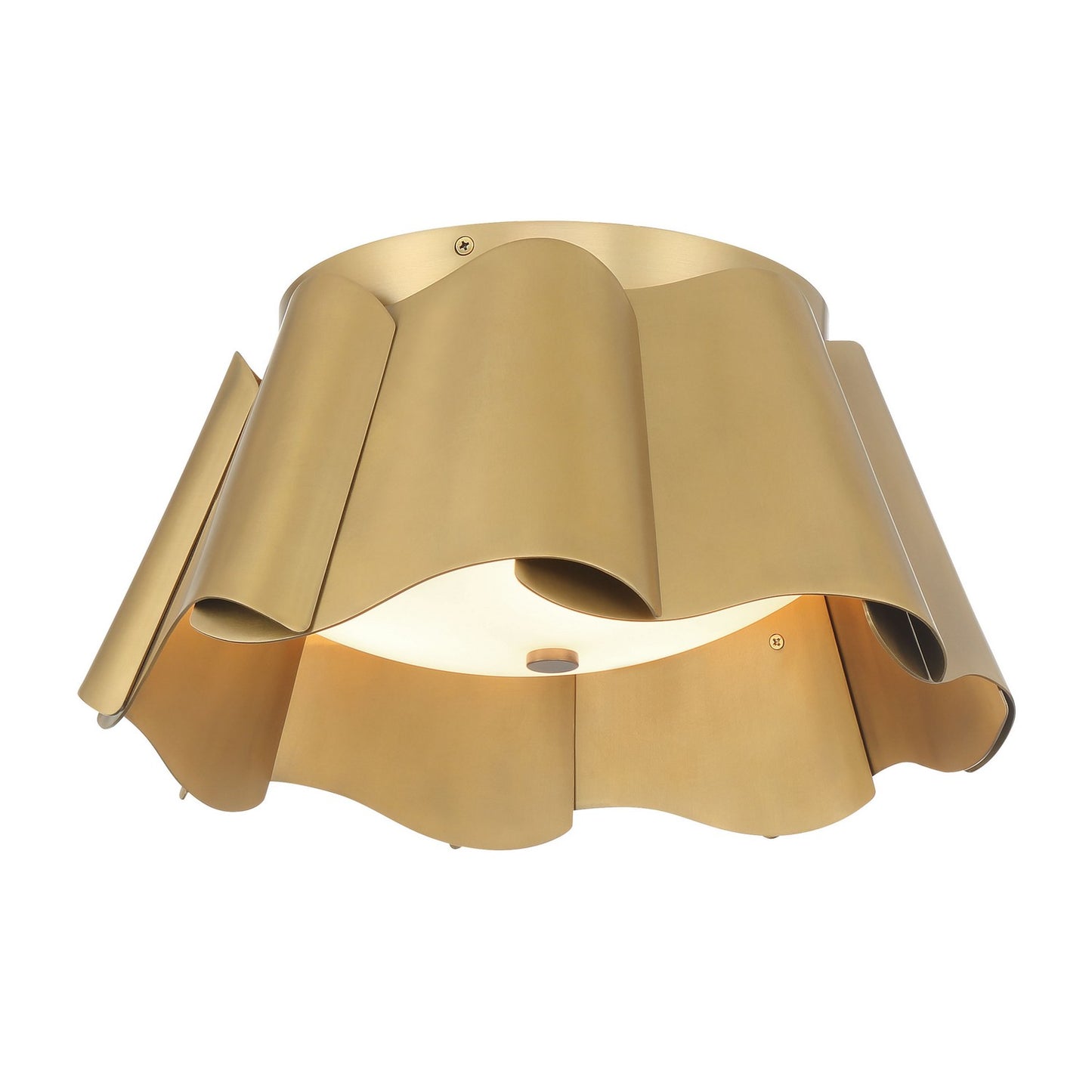 Waveform Three Light Flush Mount in Legacy Brass