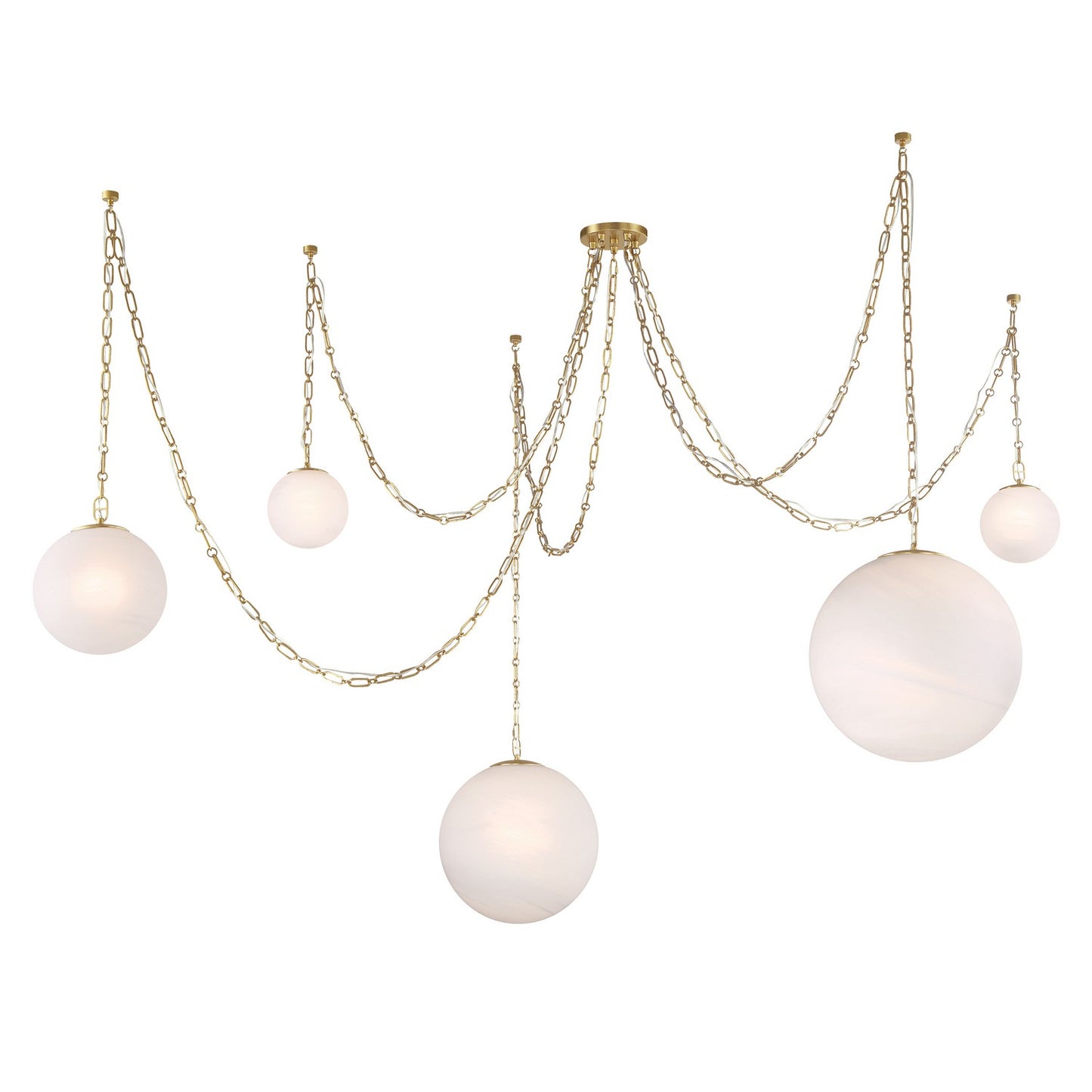 Marbelle Five Light Pendant in Legacy Brass