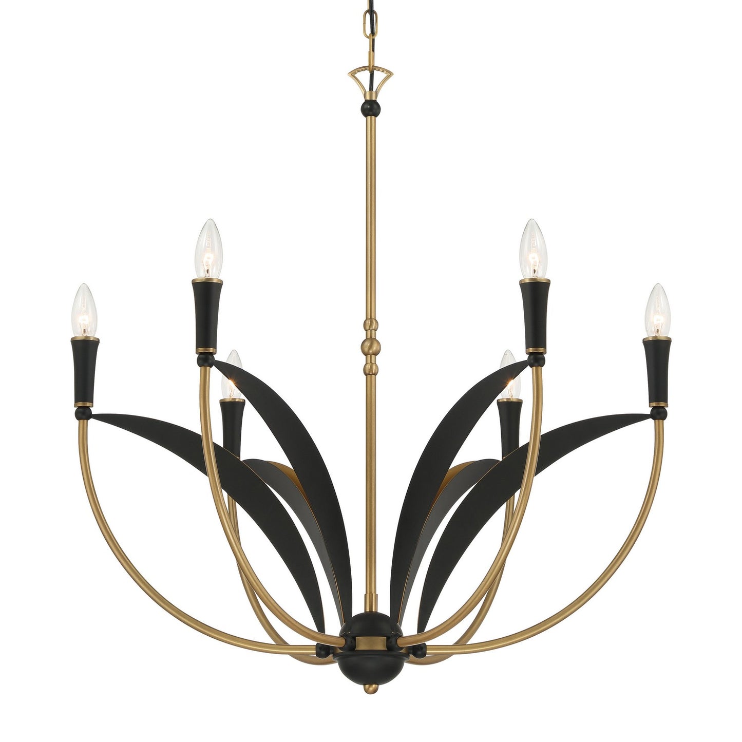 Miller Six Light Chandelier in Legacy Brass