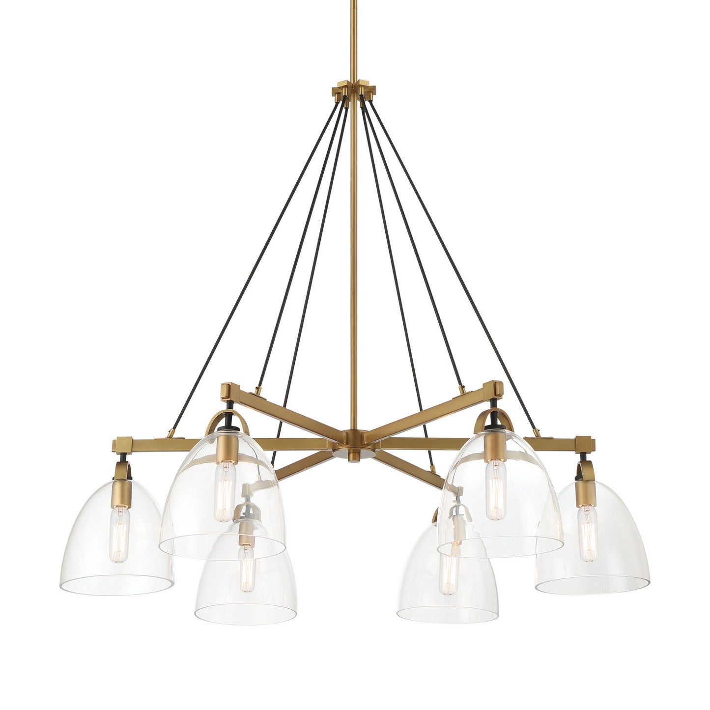 Sommersby Six Light Chandelier in Legacy Brass
