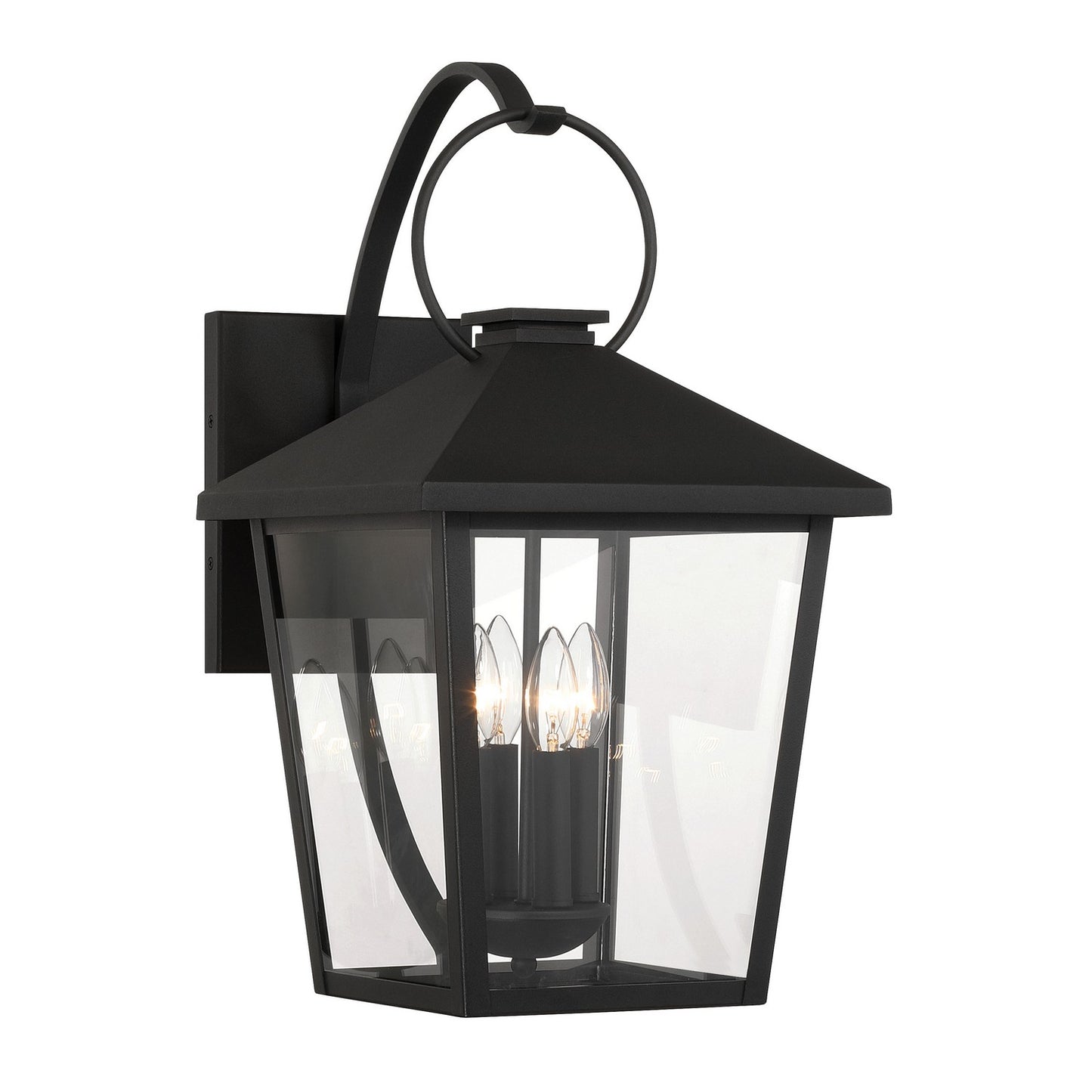 Parkside Four Light Outdoor Wall Sconce in Sand Coal Black