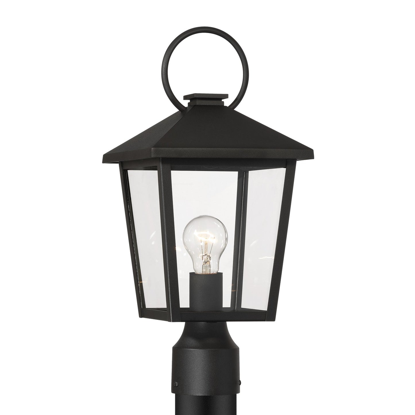 Parkside One Light Outdoor Post Mount in Sand Coal Black