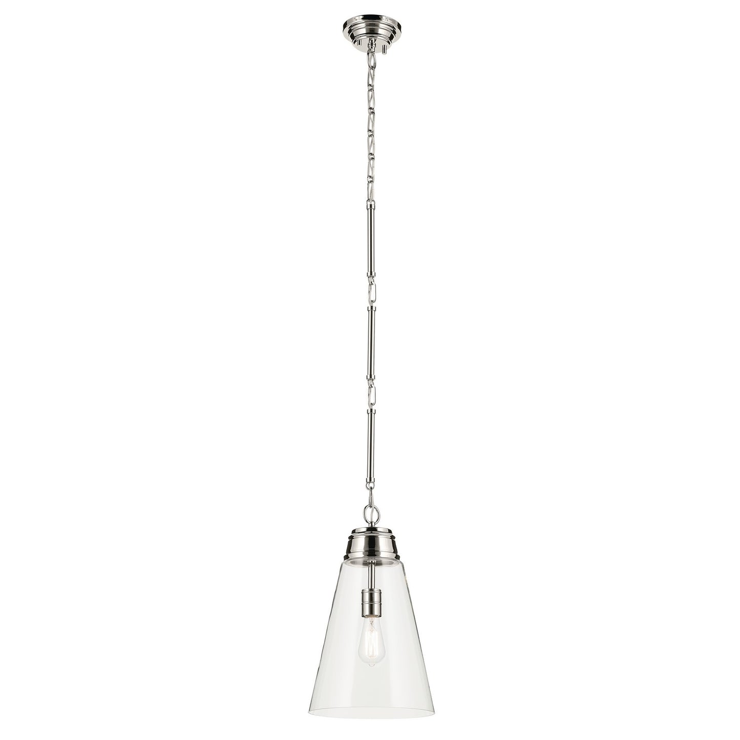 Marsailli One Light Pendant in Polished Nickel