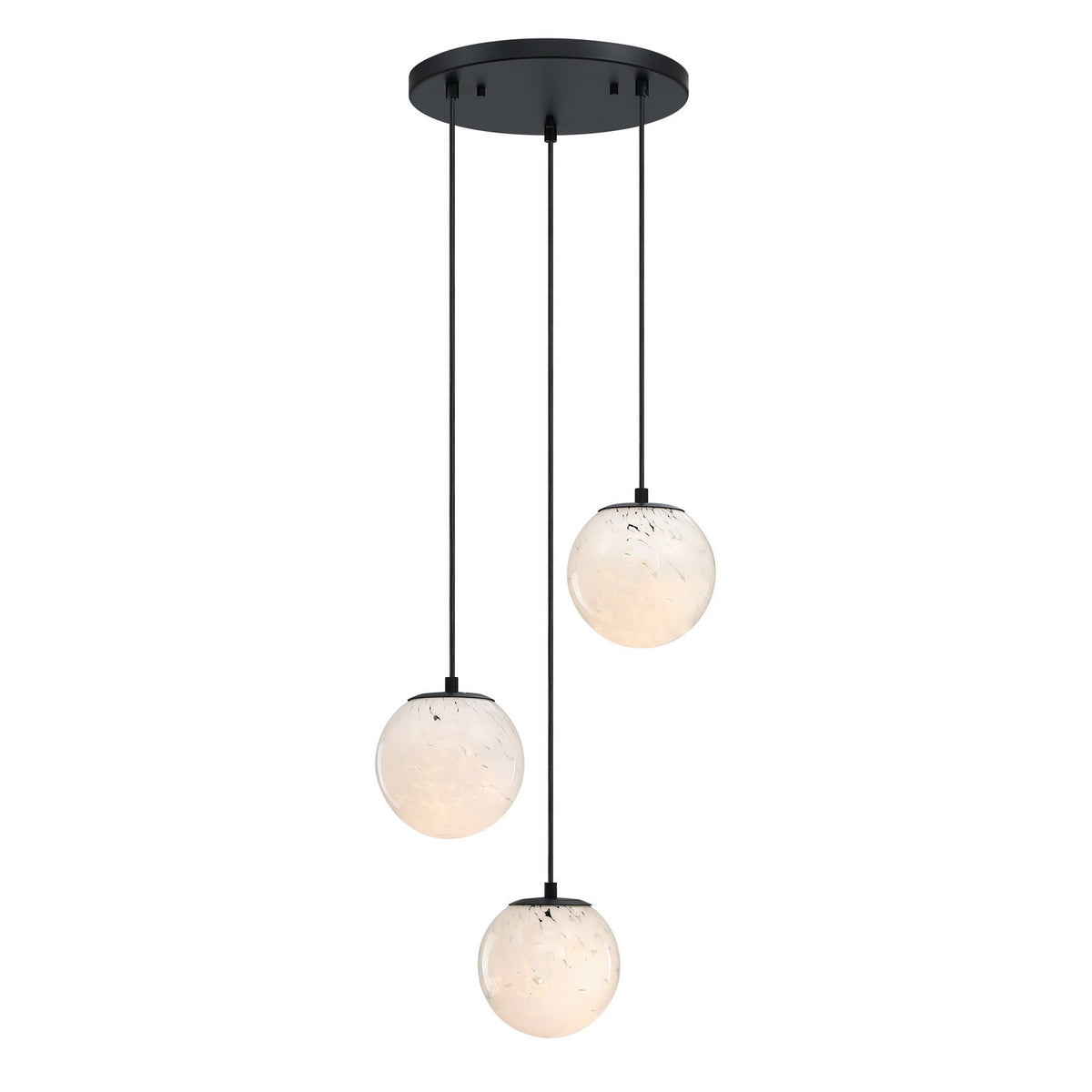 Circo Three Light Chandelier in Matte Black