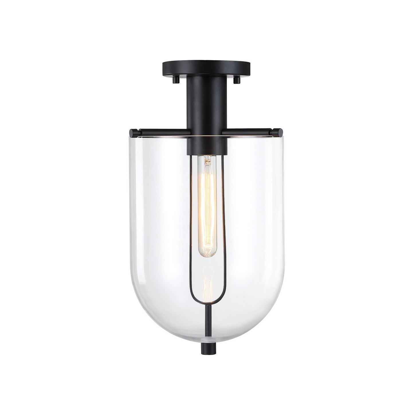 Skylar One Light Semi Flush Mount in Matte Black