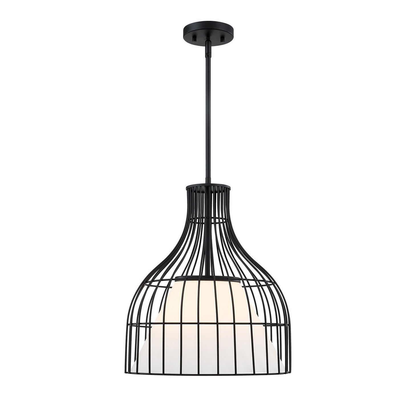 Evensong One Light Pendant in Matte Black