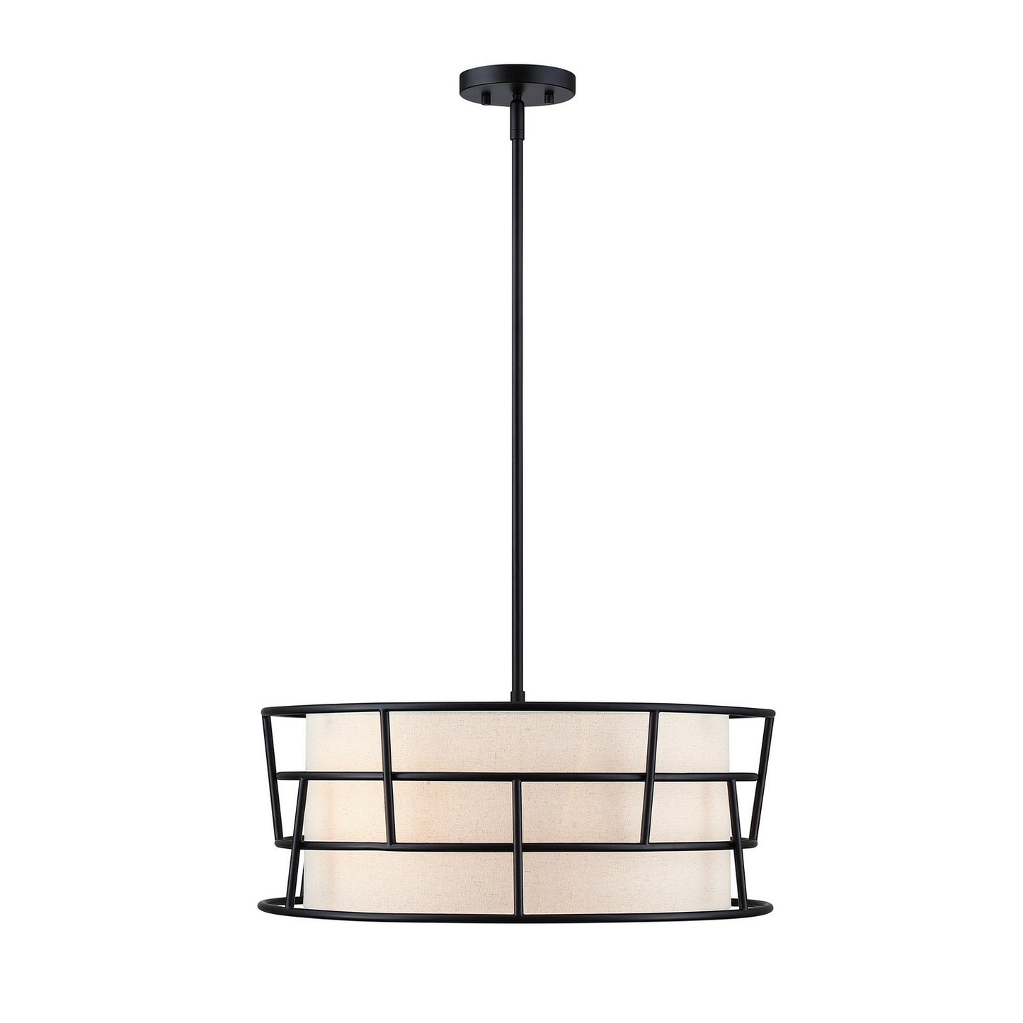 Aria Falls Three Light Pendant in Matte Black