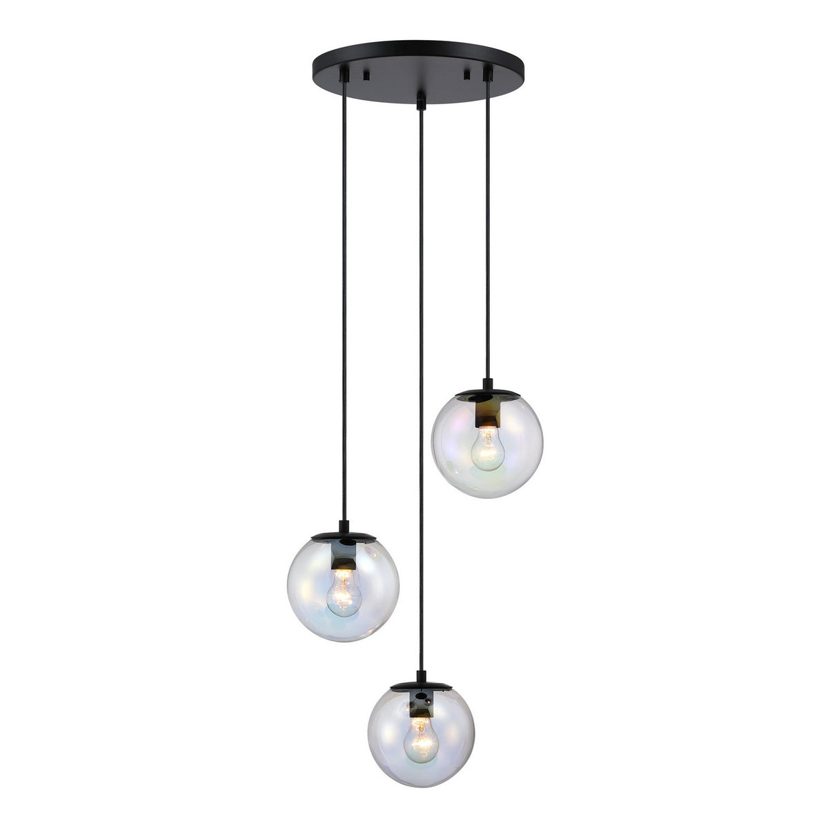 Neva Three Light Chandelier in Matte Black