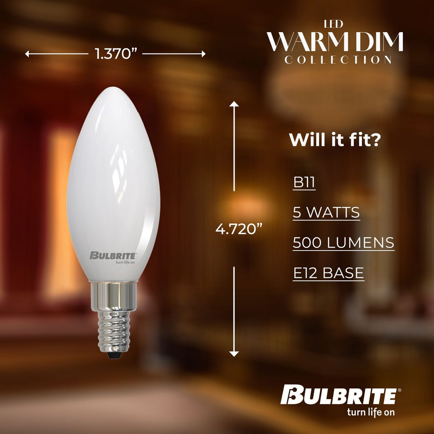 Bulbrite - 776401 - Light Bulb - Warm Dim - Milky