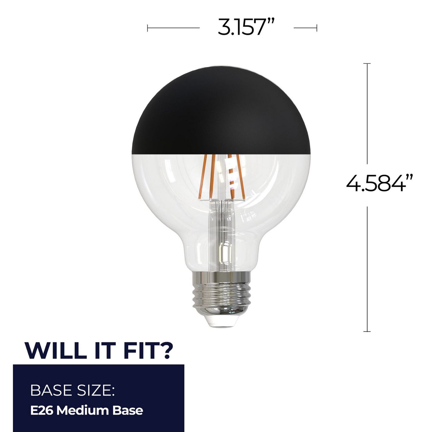 Bulbrite - 776835 - Light Bulb - 2 - Half Black