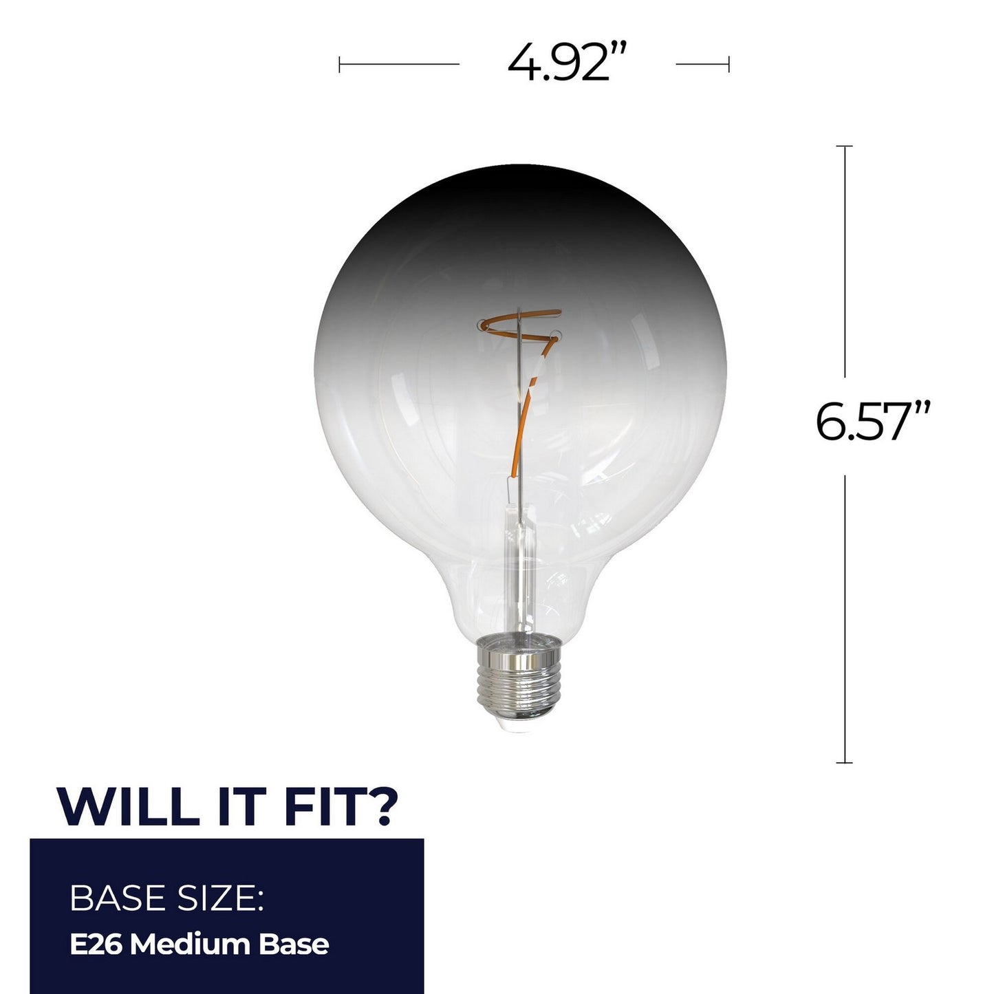 (4-Pack) 8 Light Bulb in Clear/Smoke