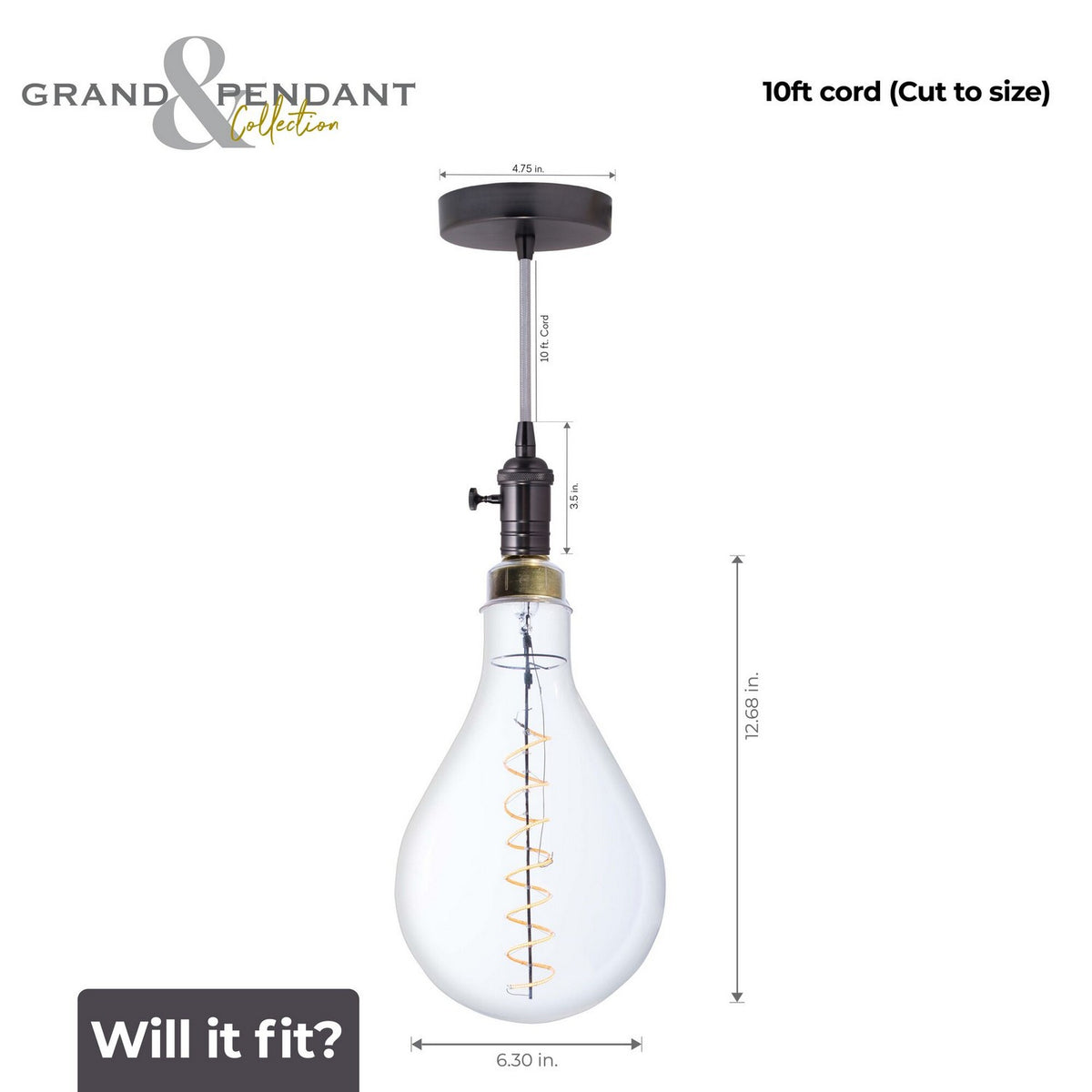 Builder Fixtures Pendant in Clear