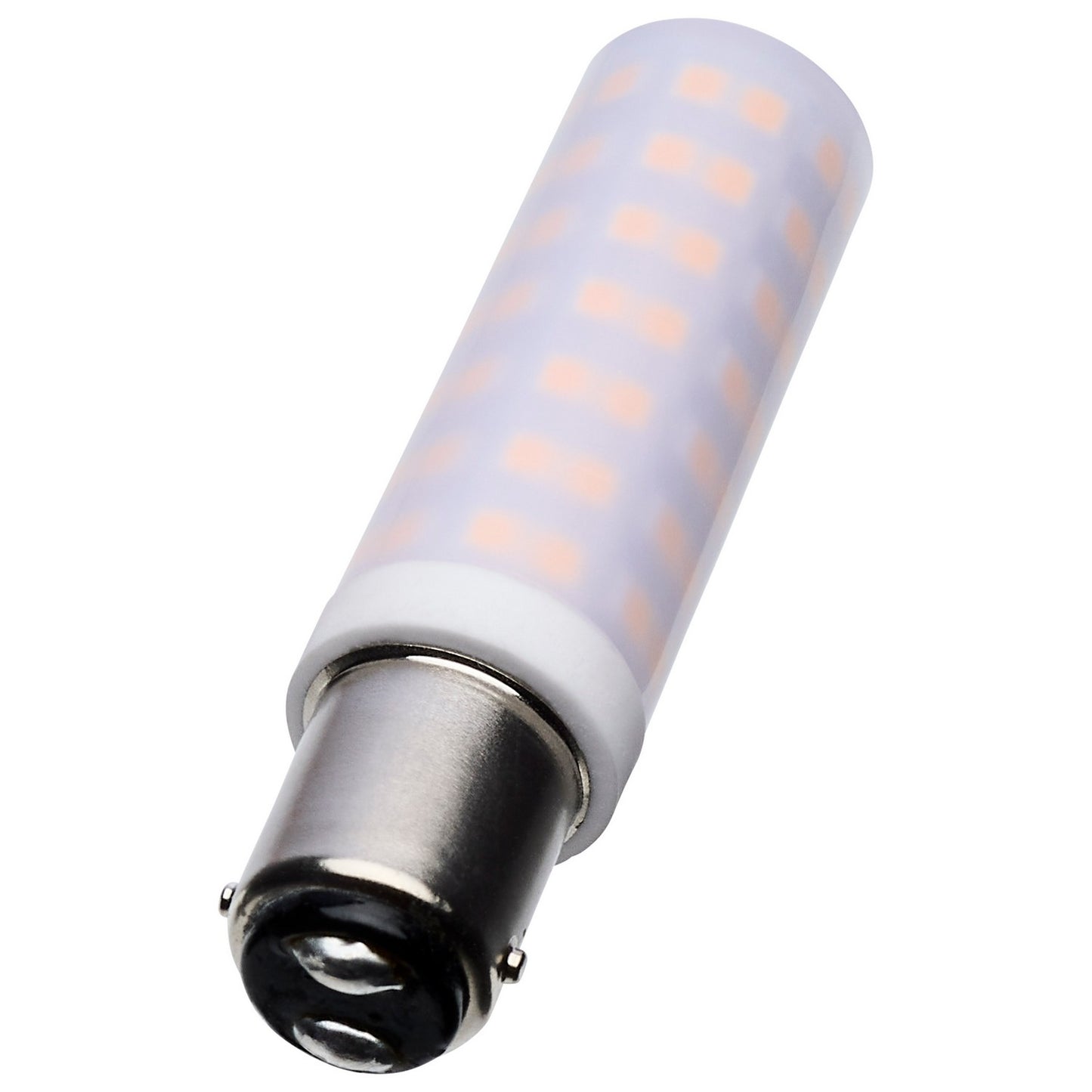 Satco 6.5W T6 LED – BA15d base, 600 lumens, 3000K Soft White (S12356)