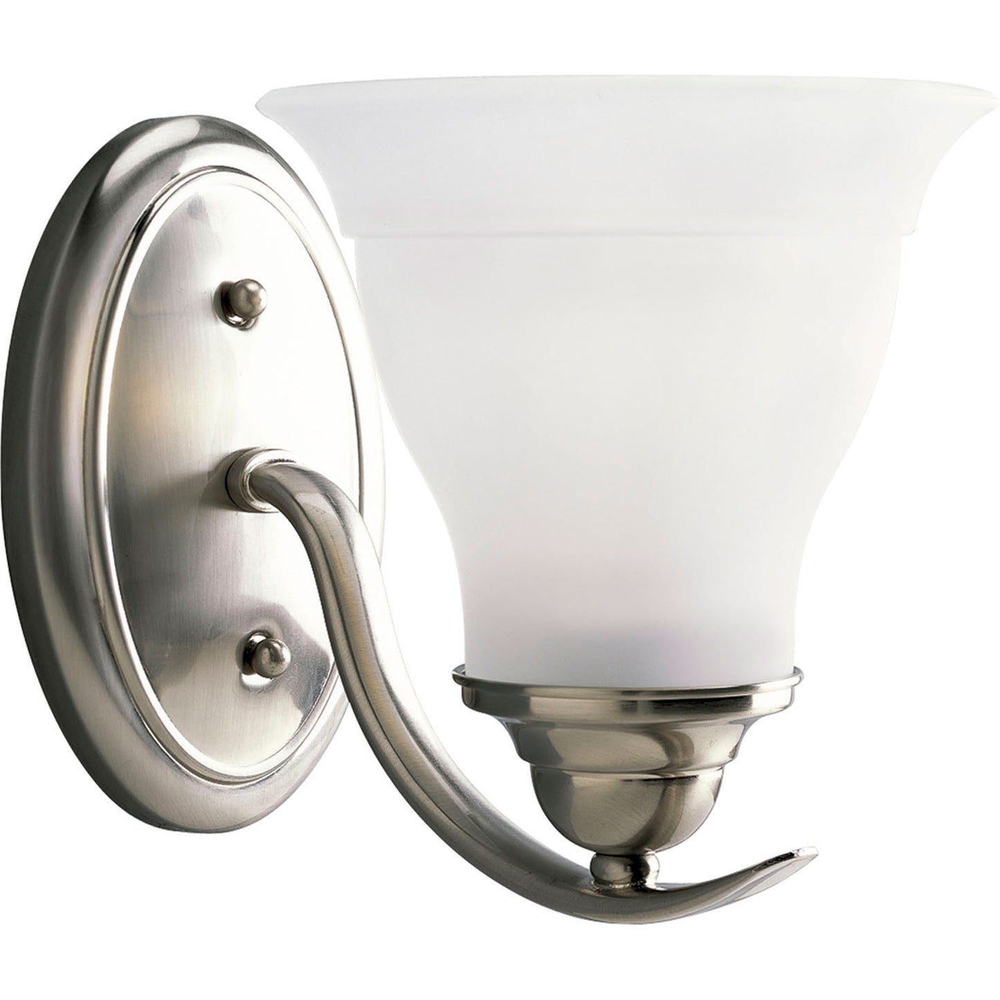 Trinity One Light Bath in Brushed Nickel