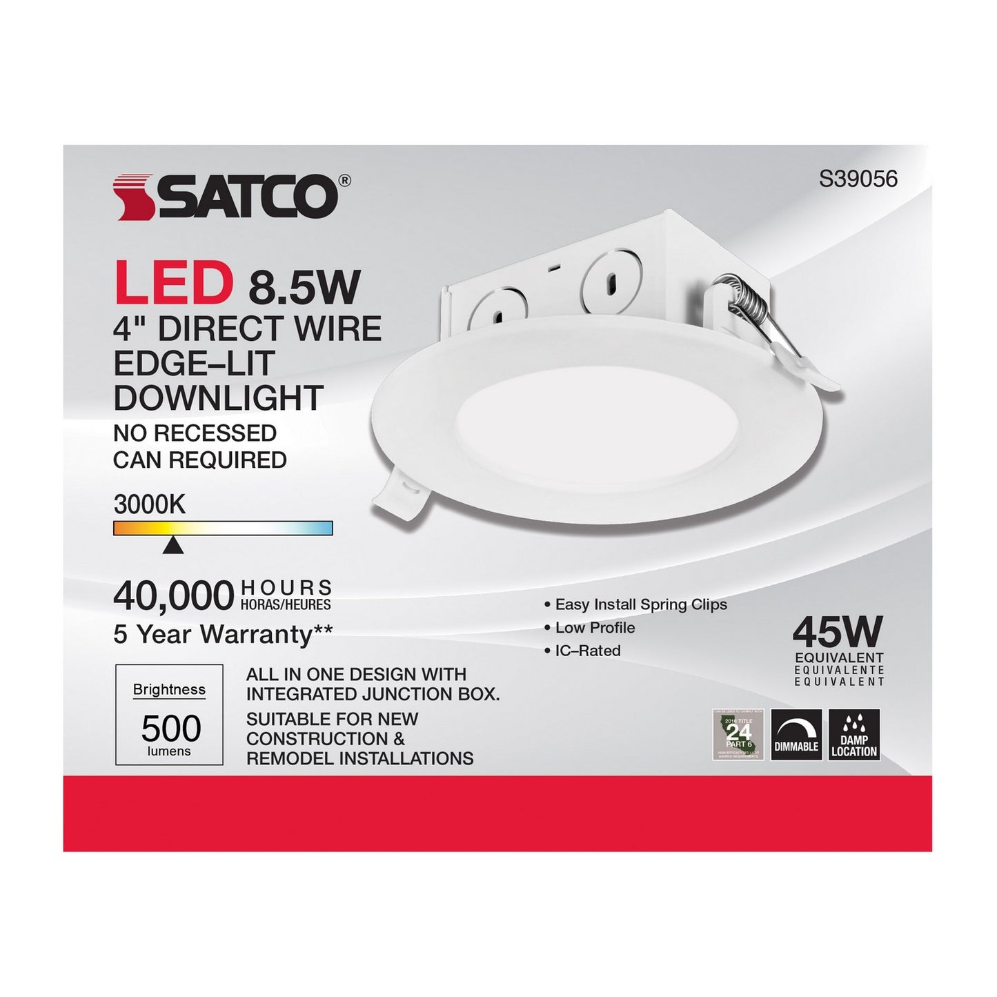Satco - S39056 - LED Downlight - White