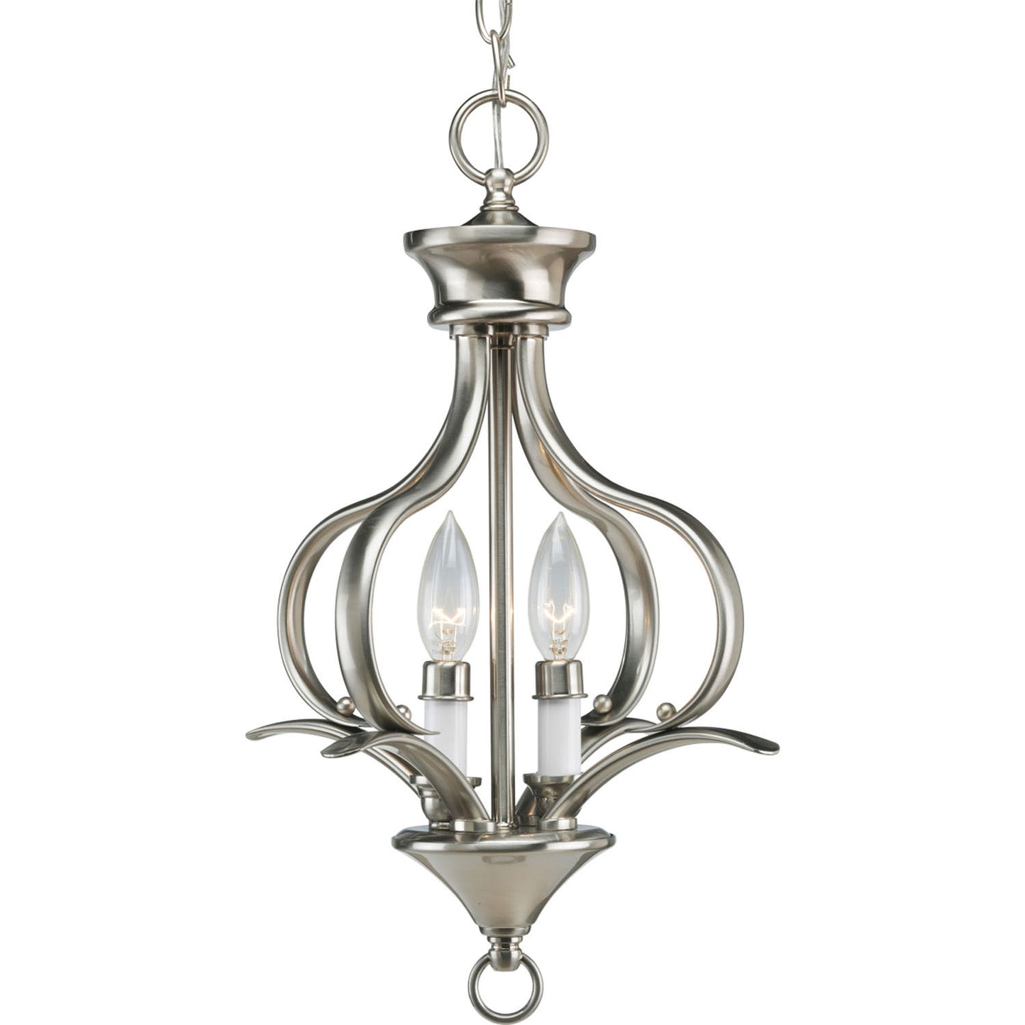 Trinity Two Light Foyer Pendant in Brushed Nickel