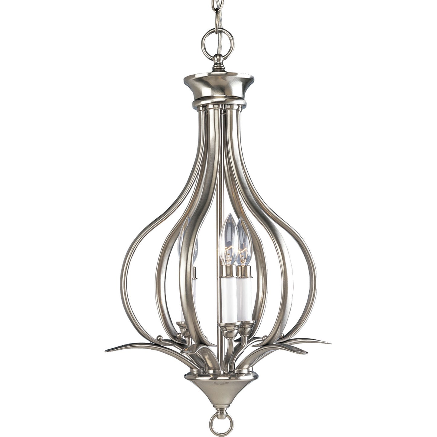 Trinity Three Light Foyer Pendant in Brushed Nickel
