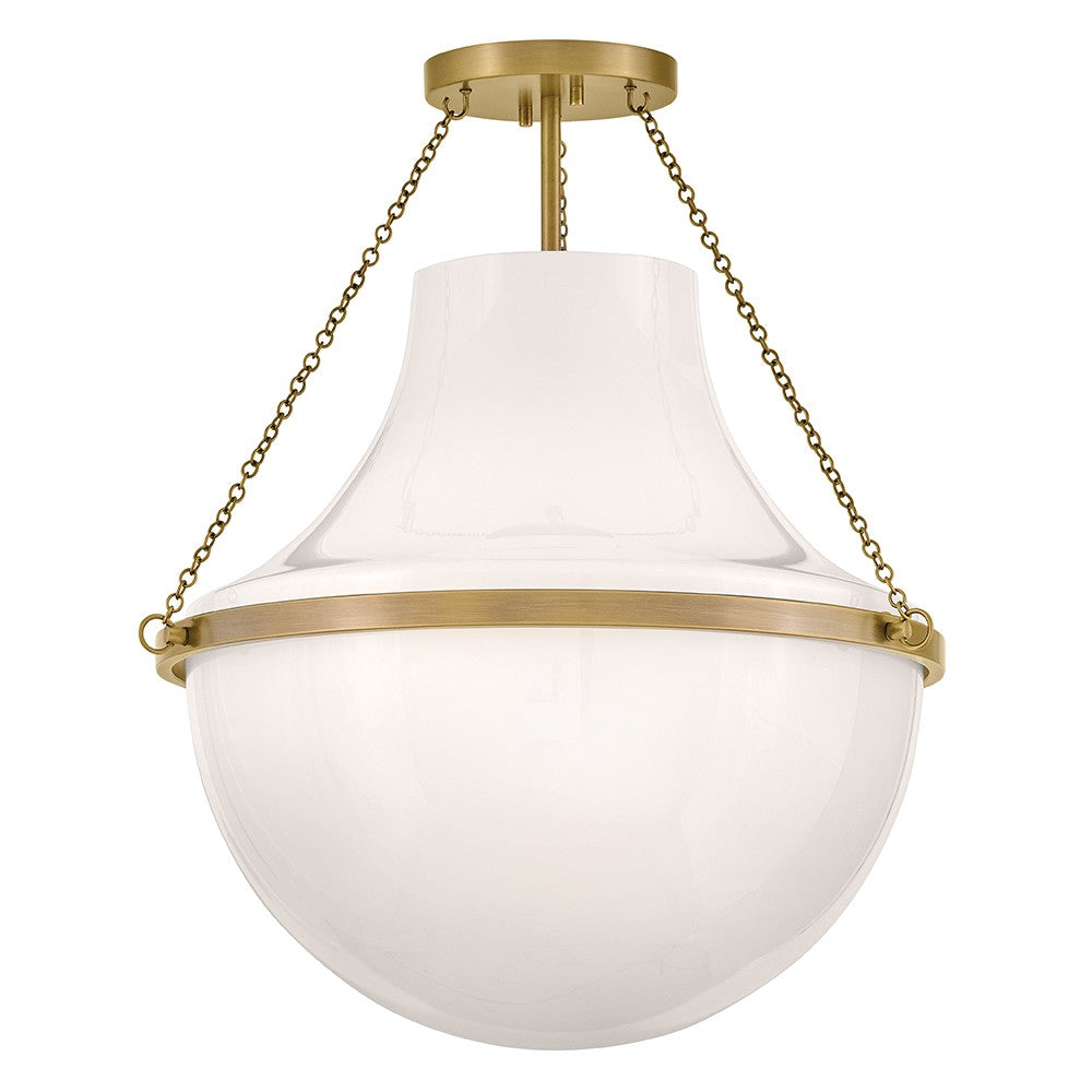 Collins LED Semi-Flush Mount in Heritage Brass