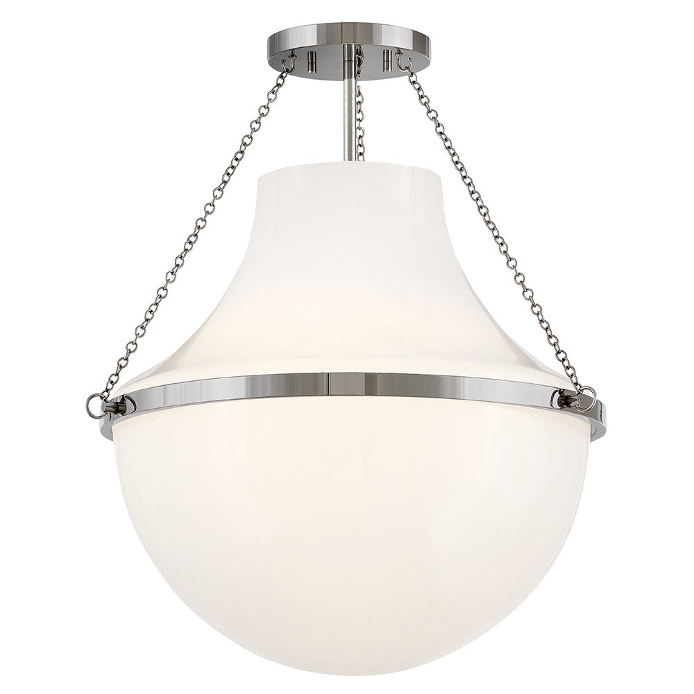 Collins LED Semi-Flush Mount in Polished Nickel