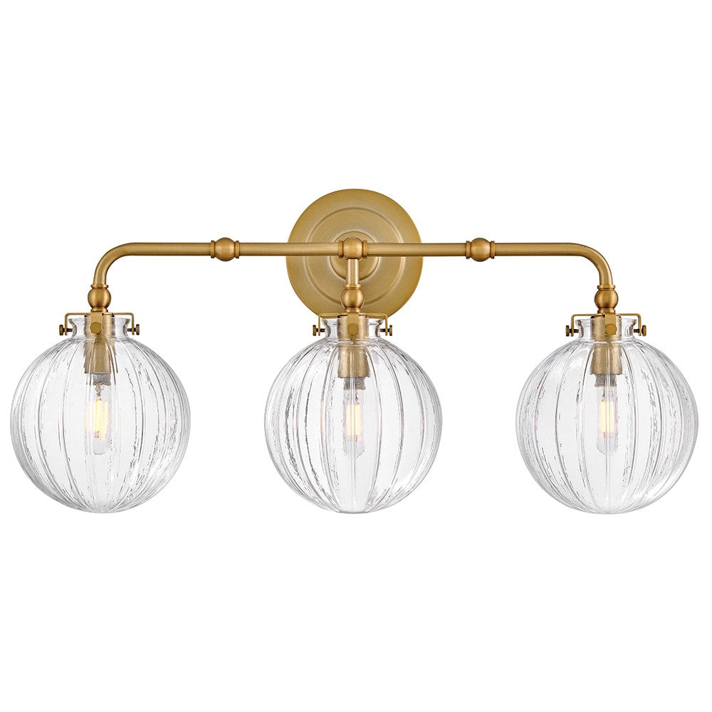 Helene LED Vanity in Lacquered Brass