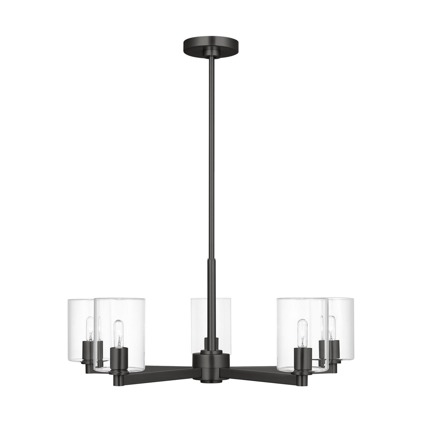 Fullton Five Light Chandelier in Midnight Black