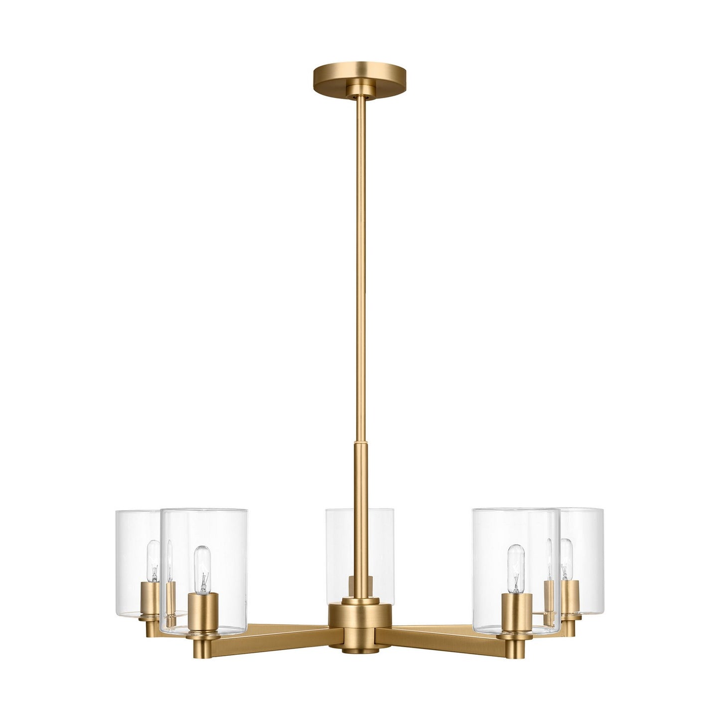 Fullton Five Light Chandelier in Satin Brass