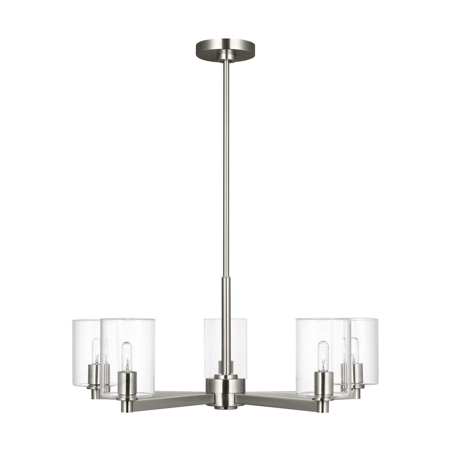 Fullton Five Light Chandelier in Brushed Nickel
