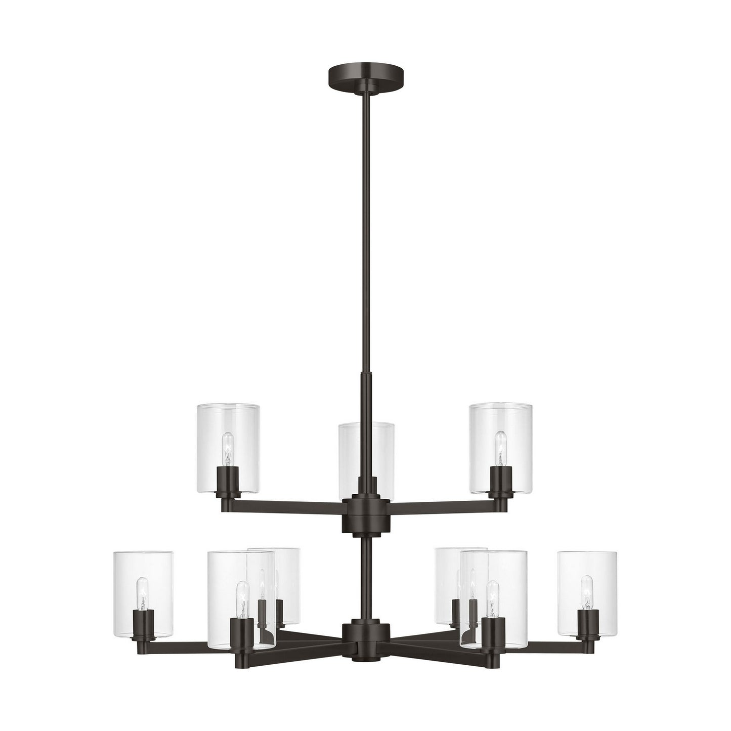 Fullton Nine Light Chandelier in Midnight Black