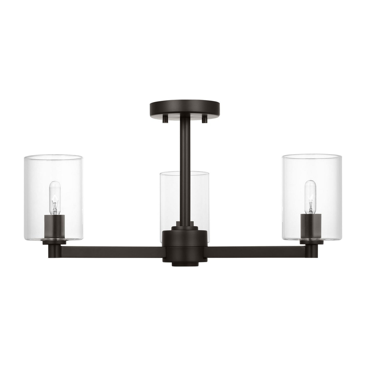 Fullton Three Light Semi-Flush Mount in Midnight Black
