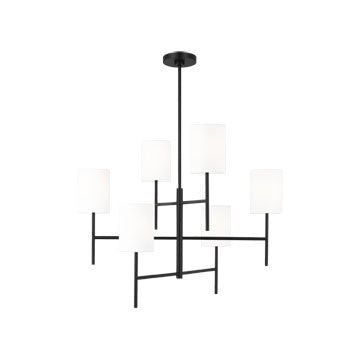 Key Six Light Chandelier in Midnight Black