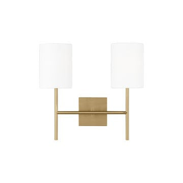 Key Two Light Wall Sconce in Burnished Brass