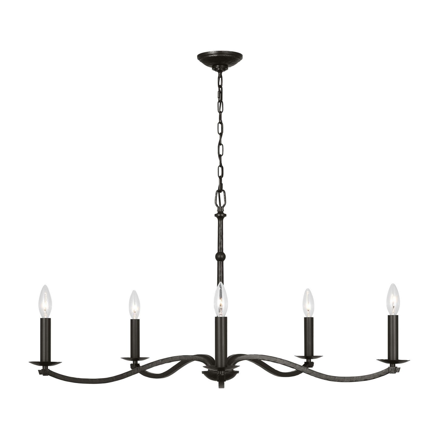 Wellen Five Light Chandelier in Aged Iron