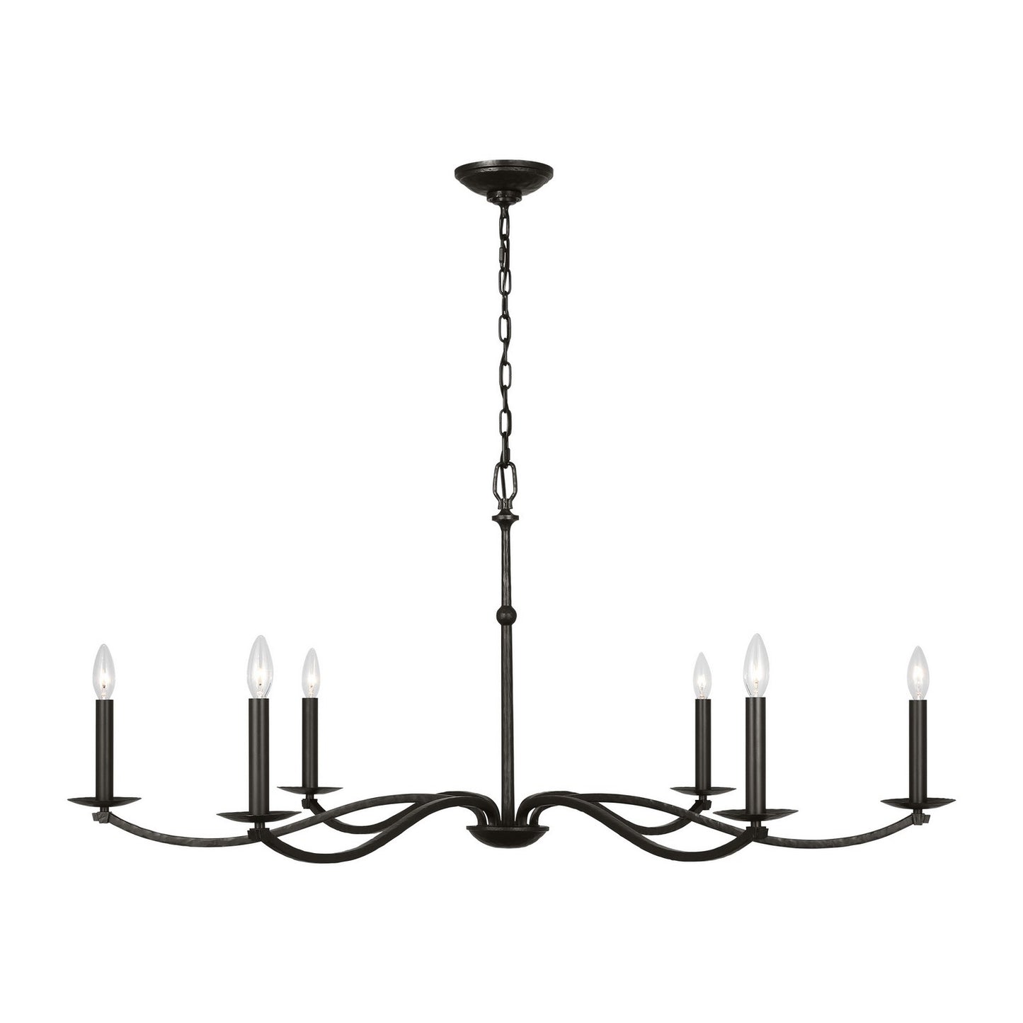 Wellen Six Light Chandelier in Aged Iron