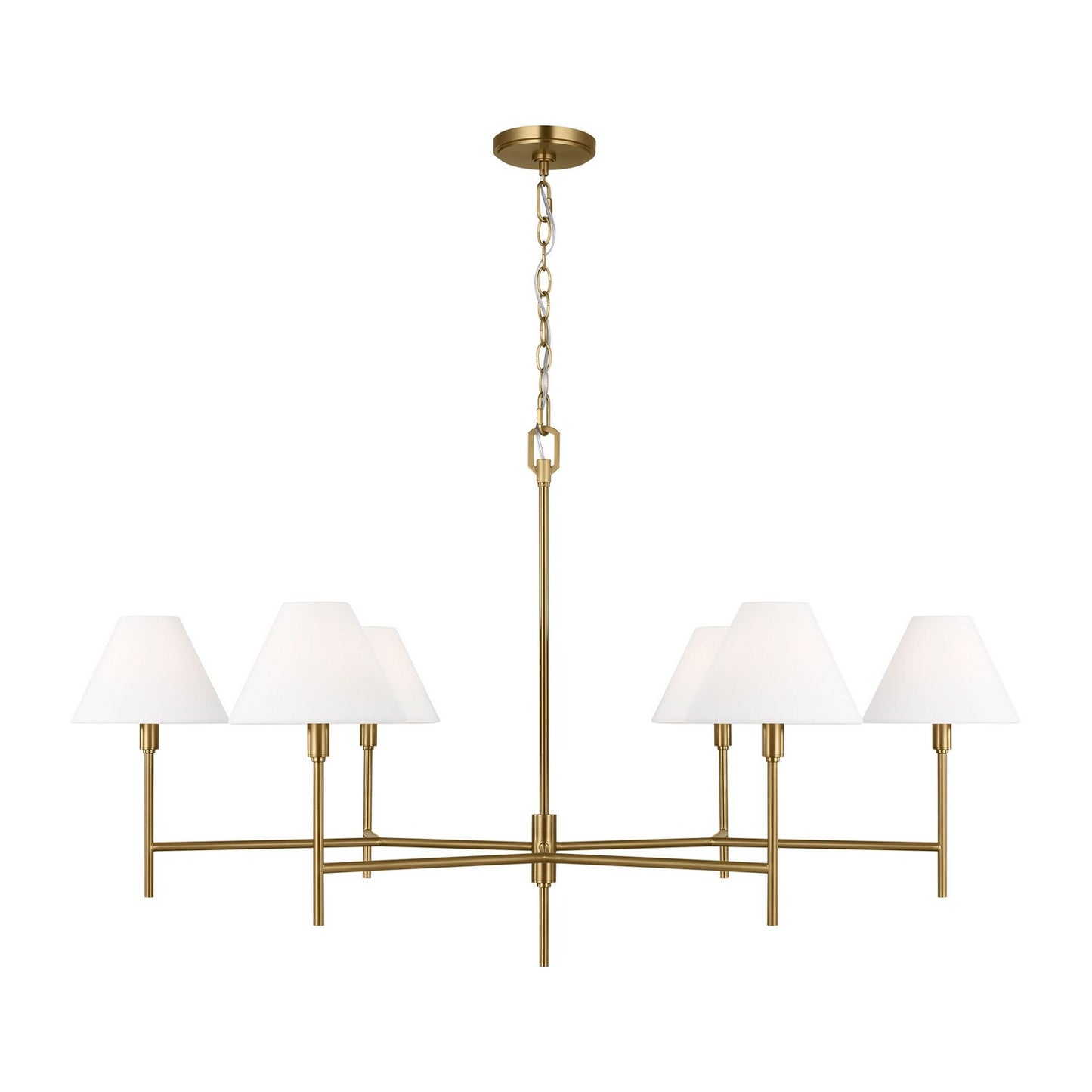Ridgewood Six Light Chandelier in Burnished Brass